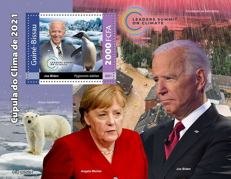 Guinea-Bissau 2021 MNH Joe Biden Stamps COP26 Climate Summit Penguins 1v S/S I