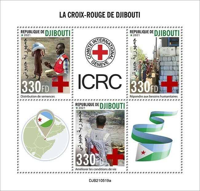 Djibouti 2021 MNH Medical Stamps Red Cross in Djibouti 3v M/S