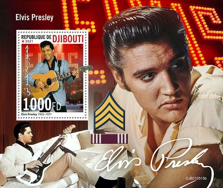Djibouti 2021 MNH Elvis Presley Stamps Music Celebrities Famous People 1v S/S