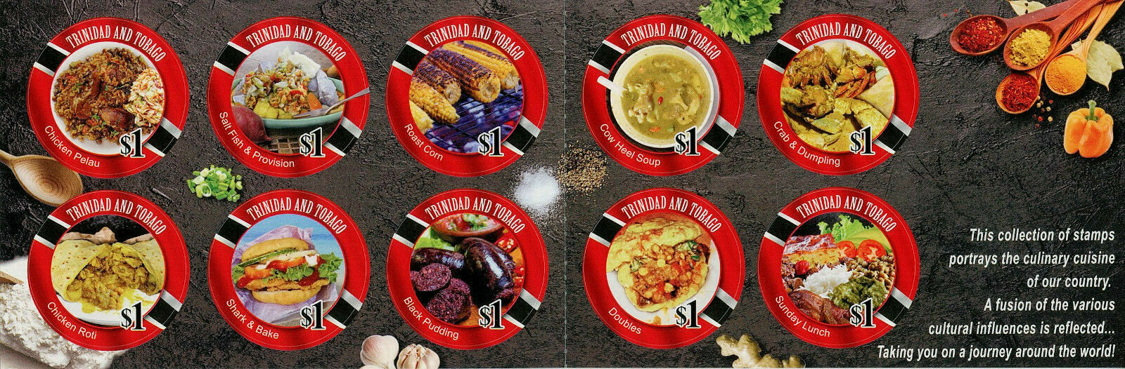 Trinidad & Tobago 2021 MNH Gastronomy Stamps Authentic Cuisine 10v S/A Booklet