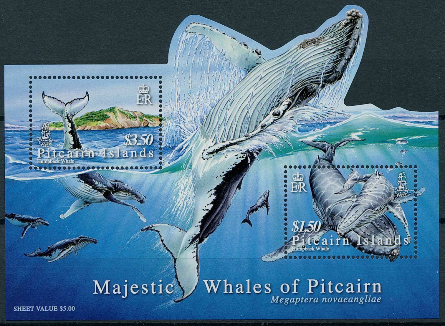 Pitcairn Islands 2006 MNH Marine Animals Stamps Whales Humpback Whale 2v M/S