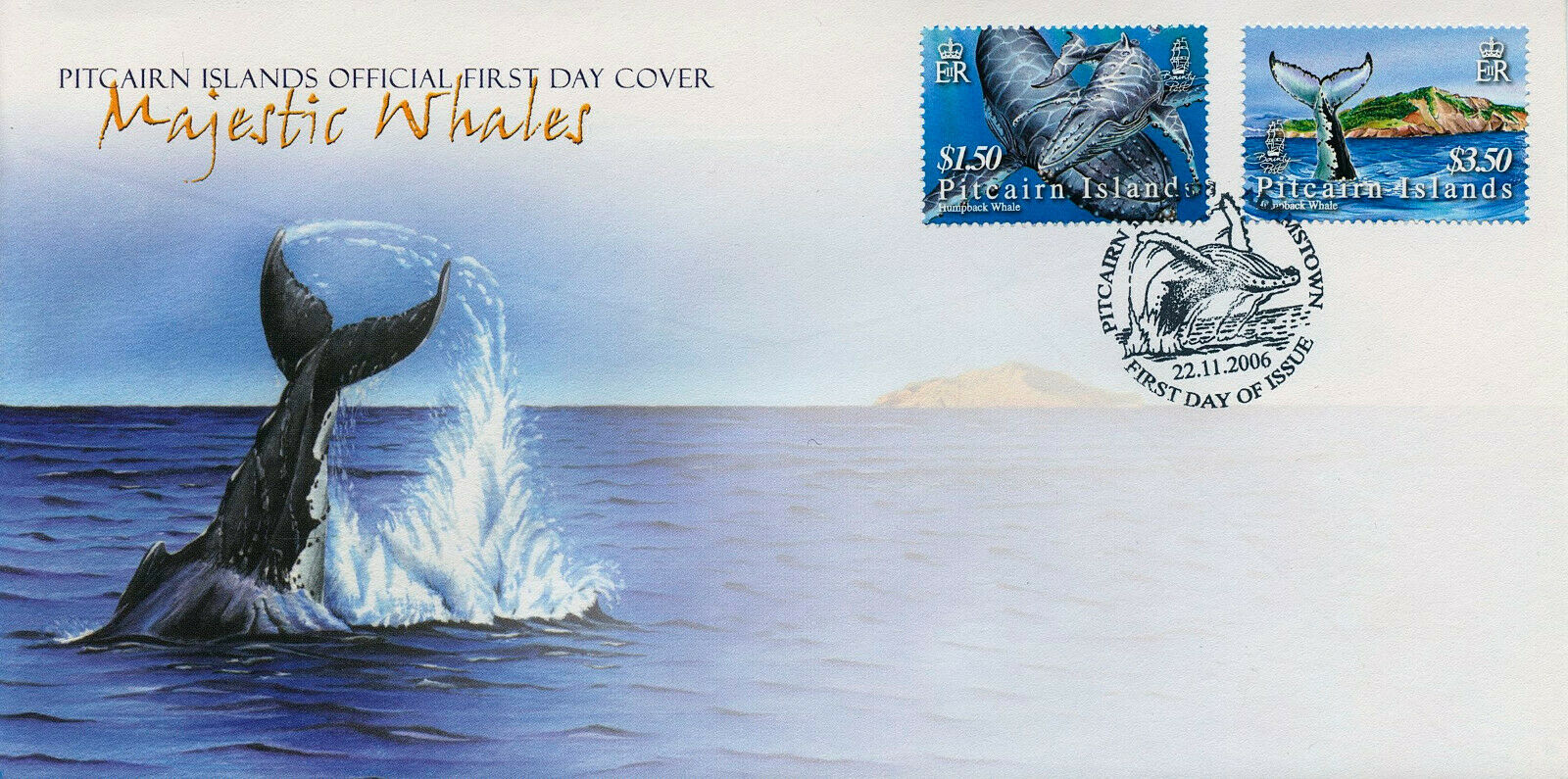 Pitcairn Islands 2006 FDC Marine Animals Stamps Whales Humpback Whale 2v Set