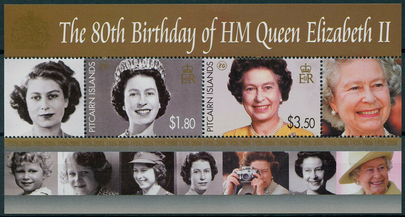 Pitcairn Islands 2006 MNH Royalty Stamps Queen Elizabeth 80th Birthday 2v M/S