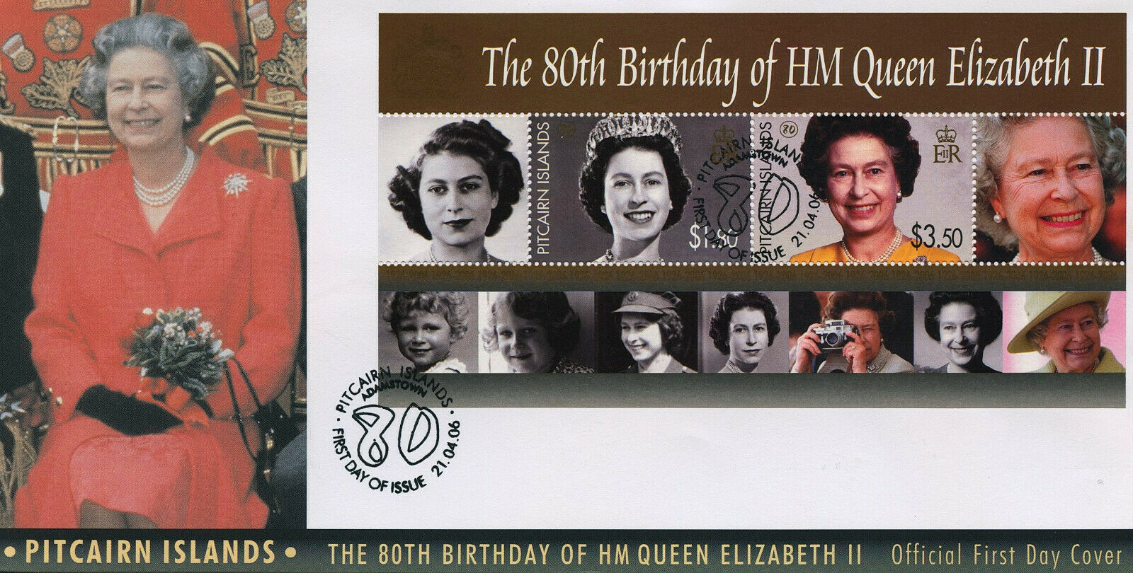 Pitcairn Islands 2006 FDC Royalty Stamps Queen Elizabeth 80th Birthday 2v M/S