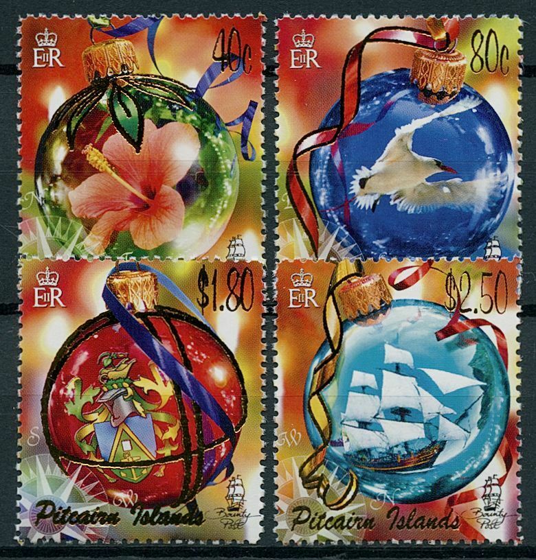 Pitcairn Islands 2005 MNH Christmas Stamps Decorations Birds Ships 4v Set