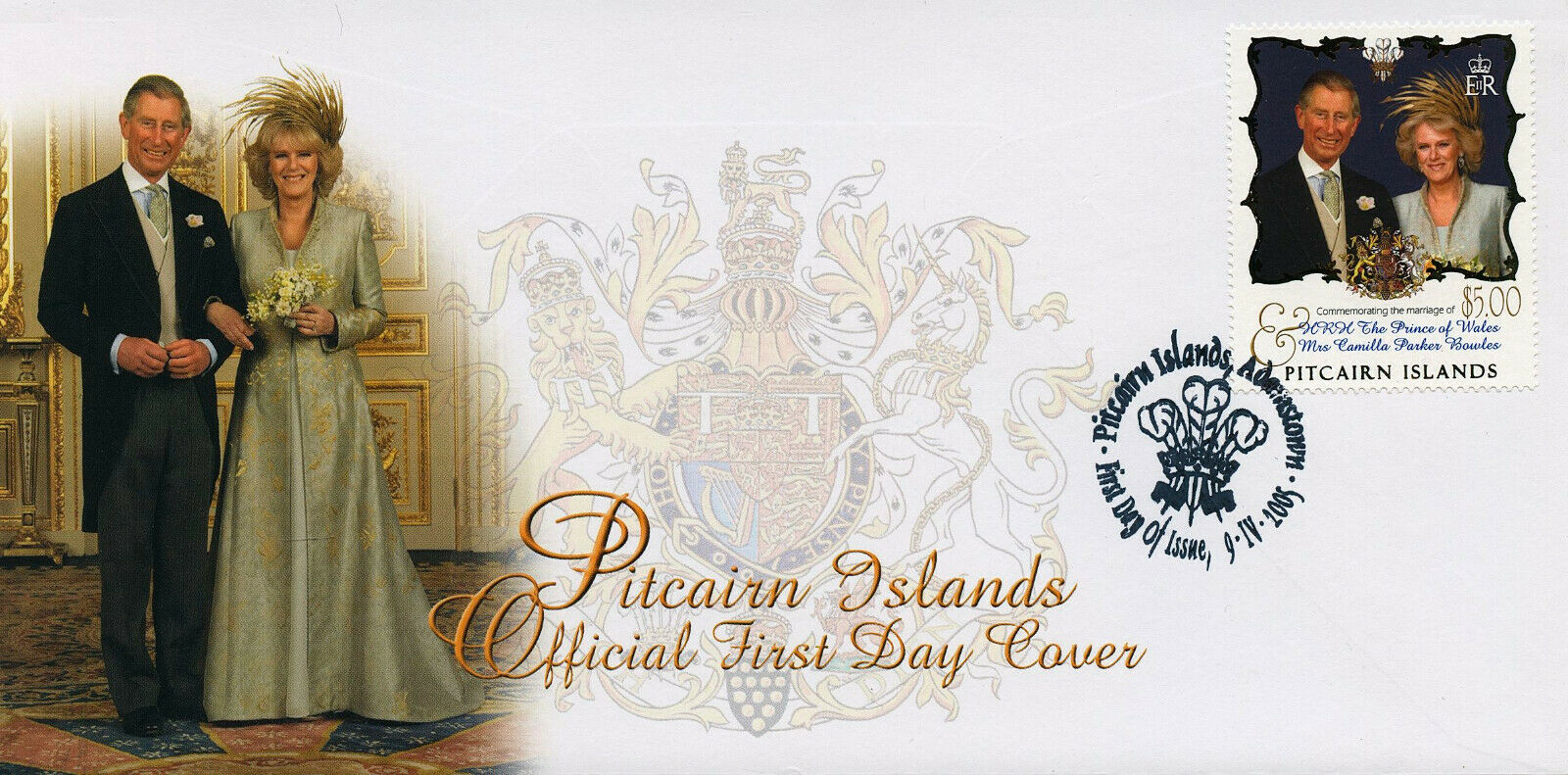 Pitcairn Islands 2005 FDC Royalty Stamps Prince Charles & Camilla Wedding 1v Set