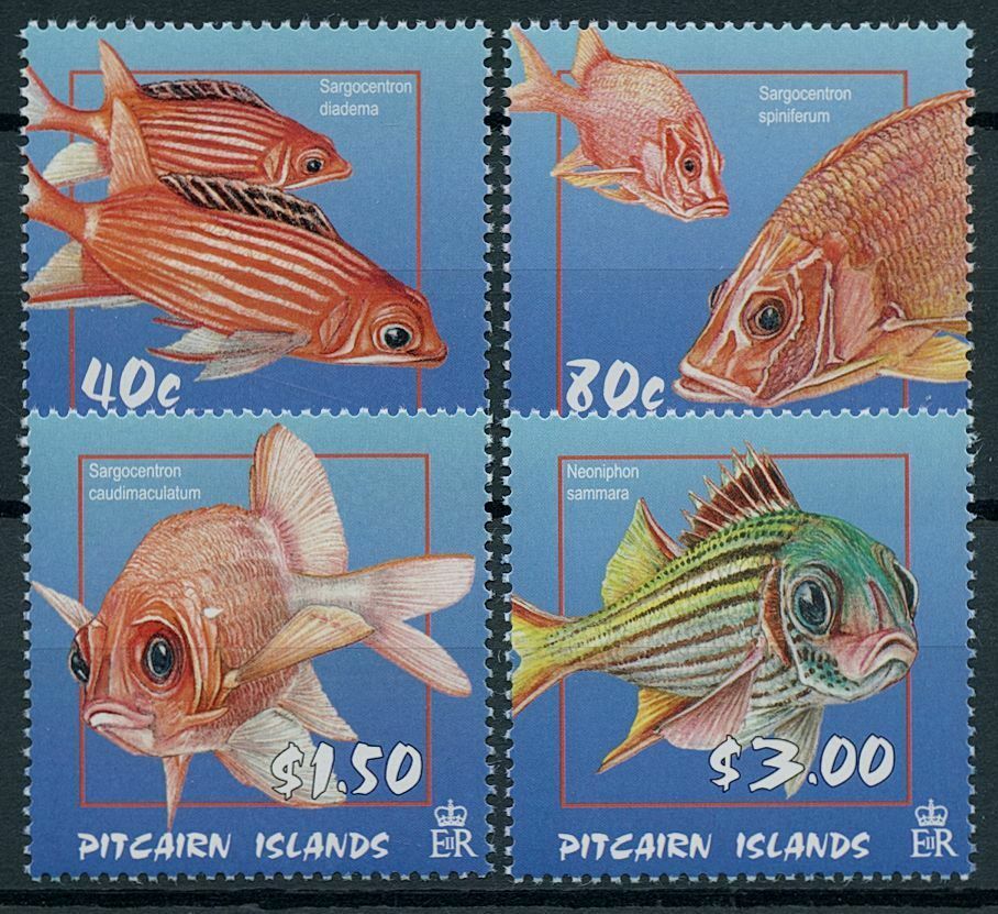 Pitcairn Islands 2003 MNH Fish Stamps Squirrelfishof Reef Fishes 4v Set