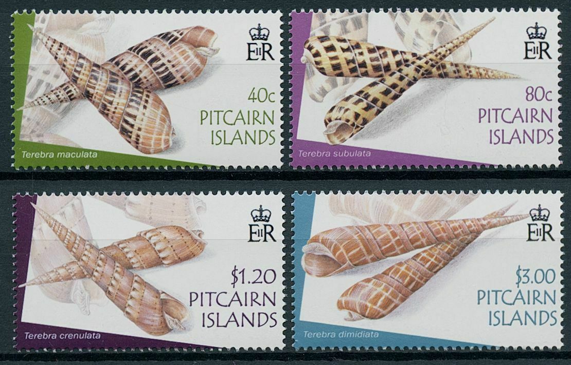 Pitcairn Islands 2004 MNH Seashells Stamps Terebra Shells Marine 4v Set