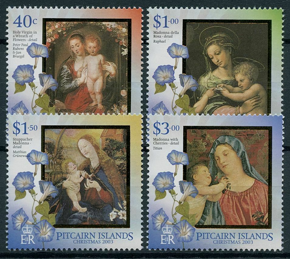 Pitcairn Islands 2003 MNH Christmas Stamps Nativity Art Raphael Titian 4v Set