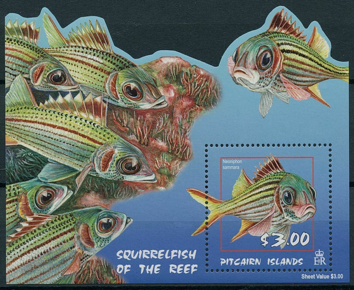 Pitcairn Islands 2003 MNH Fish Stamps Squirrelfishof Reef Fishes 1v M/S