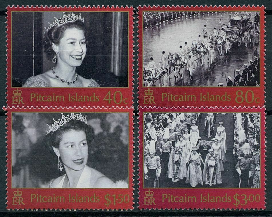 Pitcairn Islands 2003 MNH Royalty Stamps Queen Elizabeth II Coronation 4v Set