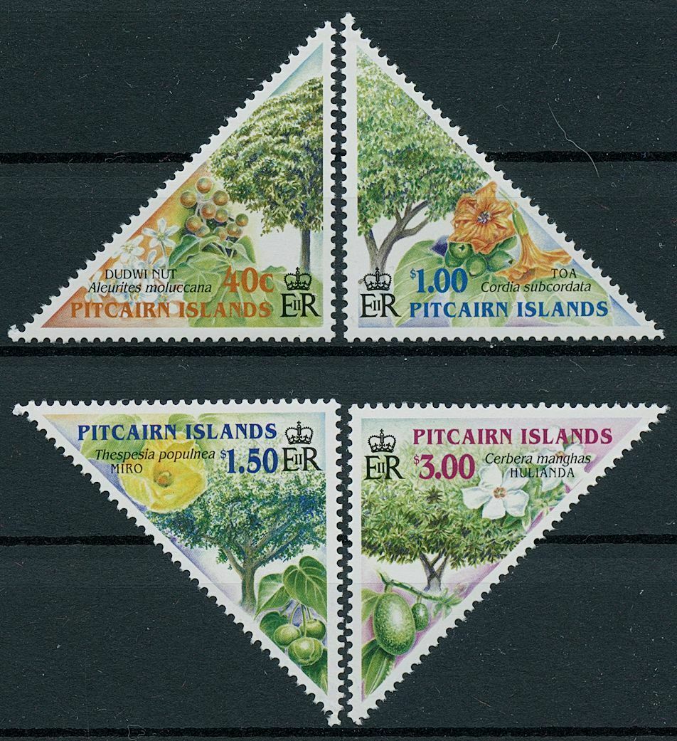 Pitcairn Islands 2002 MNH Trees Stamps Dudwi Nut Tree Toa Miro Nature 4v Set