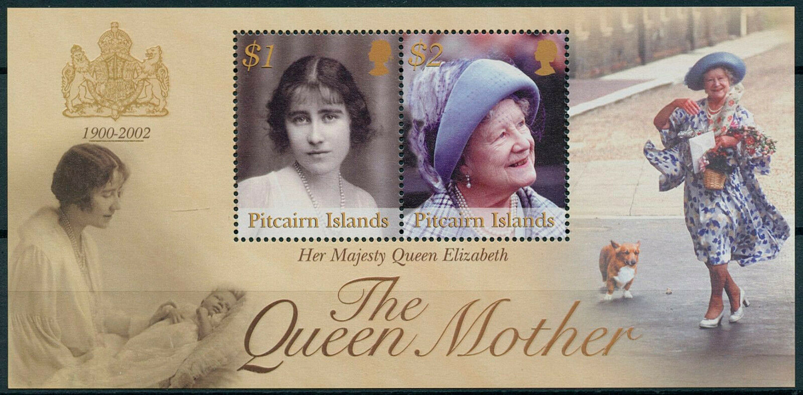 Pitcairn Islands 2002 MNH Royalty Stamps Queen Mother Memorial 2v M/S