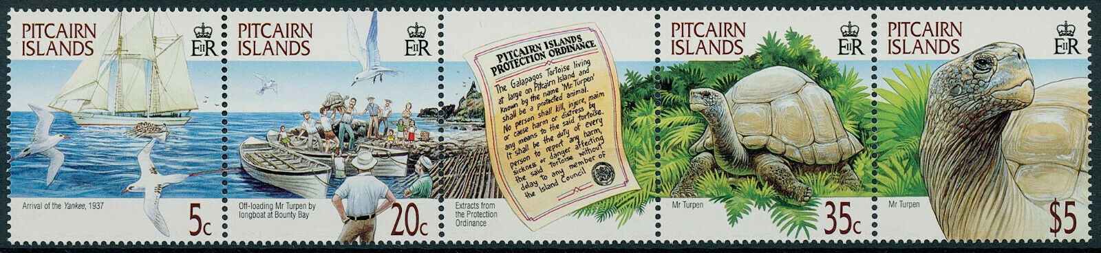 Pitcairn Islands 2000 MNH Turtles Stamps Mr Turpen Galapagos Tortoise 4v Strip