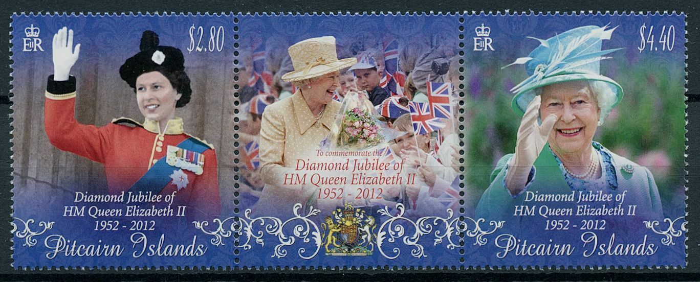 Pitcairn Islands 2012 MNH Royalty Stamps Queen Elizabeth Diamond Jubilee 2v Set