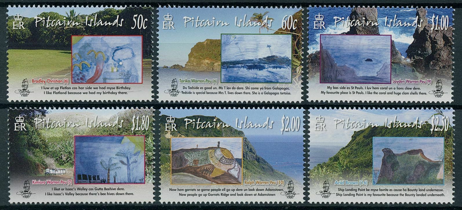 Pitcairn Islands 2010 MNH Landscapes Stamps Childrens Art Favourite Place 6v Set