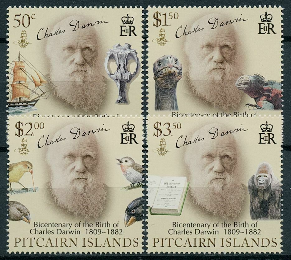 Pitcairn Islands 2009 MNH People Stamps Charles Darwin Evolution Science 4v Set