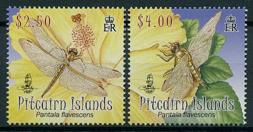Pitcairn Islands 2009 MNH Insects Stamps Wandering Glider Dragonfly 2v Set