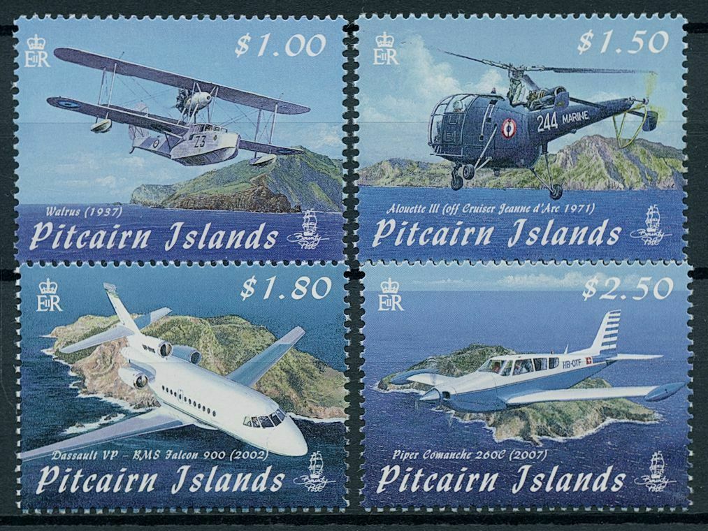 Pitcairn Islands 2009 MNH Aviation Stamps Aircraft Helicopters Dassault 4v Set