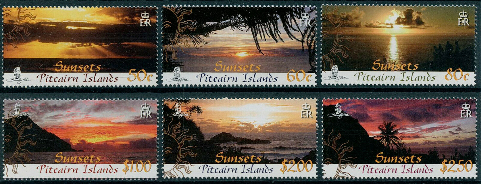Pitcairn Islands 2008 MNH Landscapes Stamps Sunsets Tourism Palm Trees 6v Set
