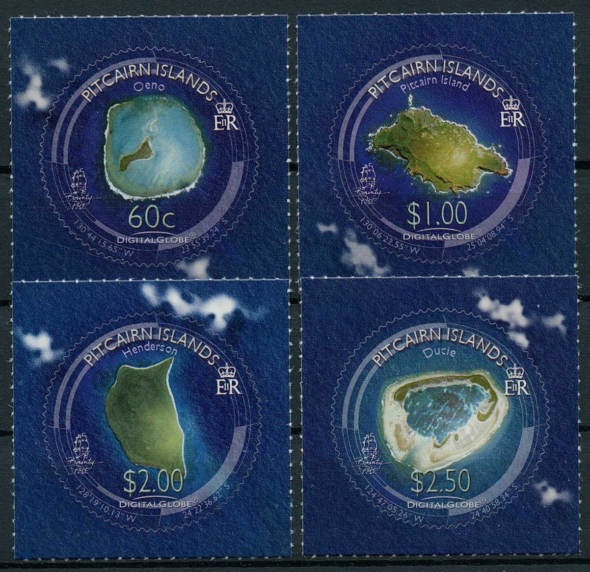 Pitcairn Islands 2008 MNH Landscapes Stamps From Space Satellite 4v S/A Set