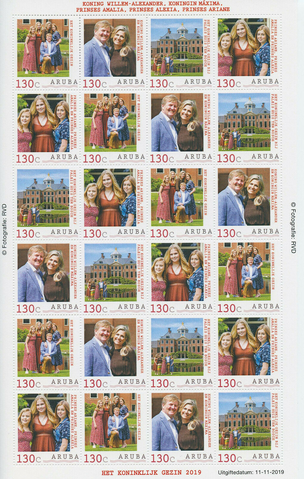 Aruba 2019 MNH Royalty Stamps King Willem-Alexander & Queen Maxima 24v M/S