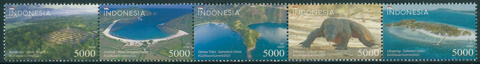 Indonesia 2020 MNH Landscapes Stamps Wisata Super Prioritas Tourism 5v Strip