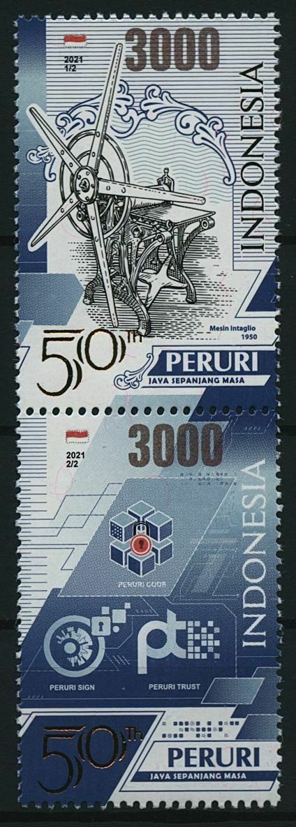 Indonesia 2021 MNH Stamps Perum Peruri Security Printers Banknotes 2v Set