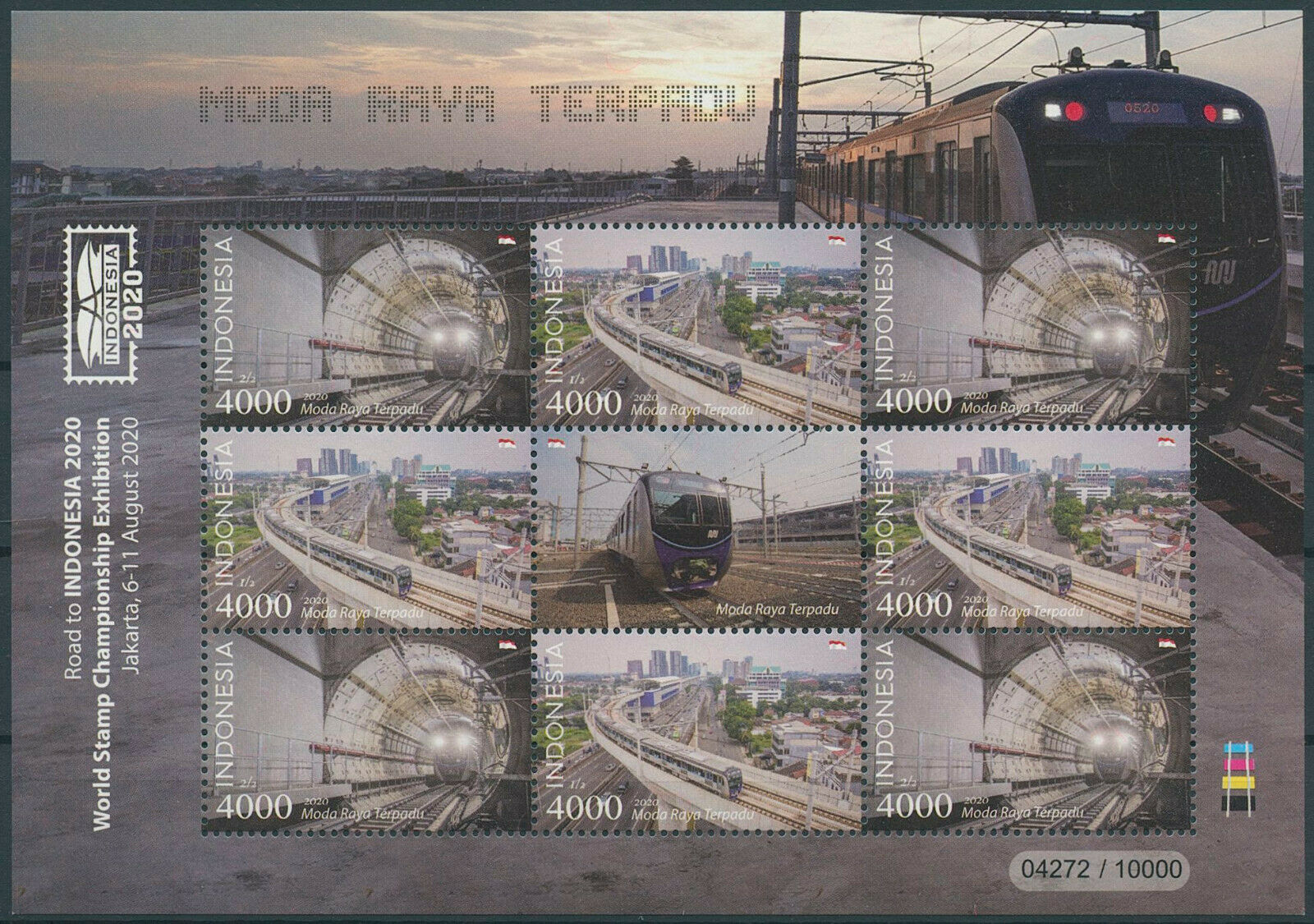 Indonesia 2020 MNH Railways Stamps MRT Trains Jakarta Stamp Exhibition 8v M/S