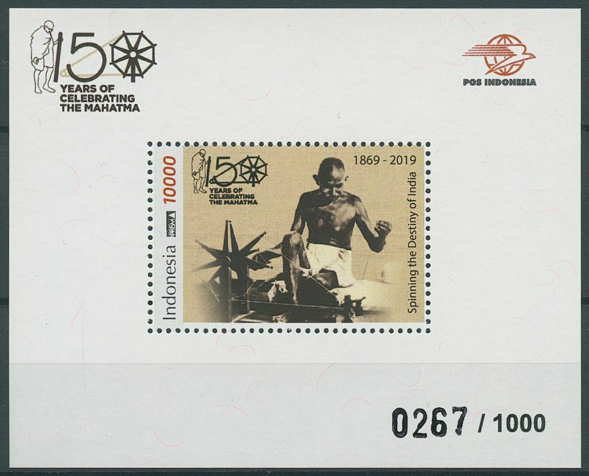 Indonesia 2019 MNH Mahatma Gandhi Stamps Historical Figures People 1v M/S