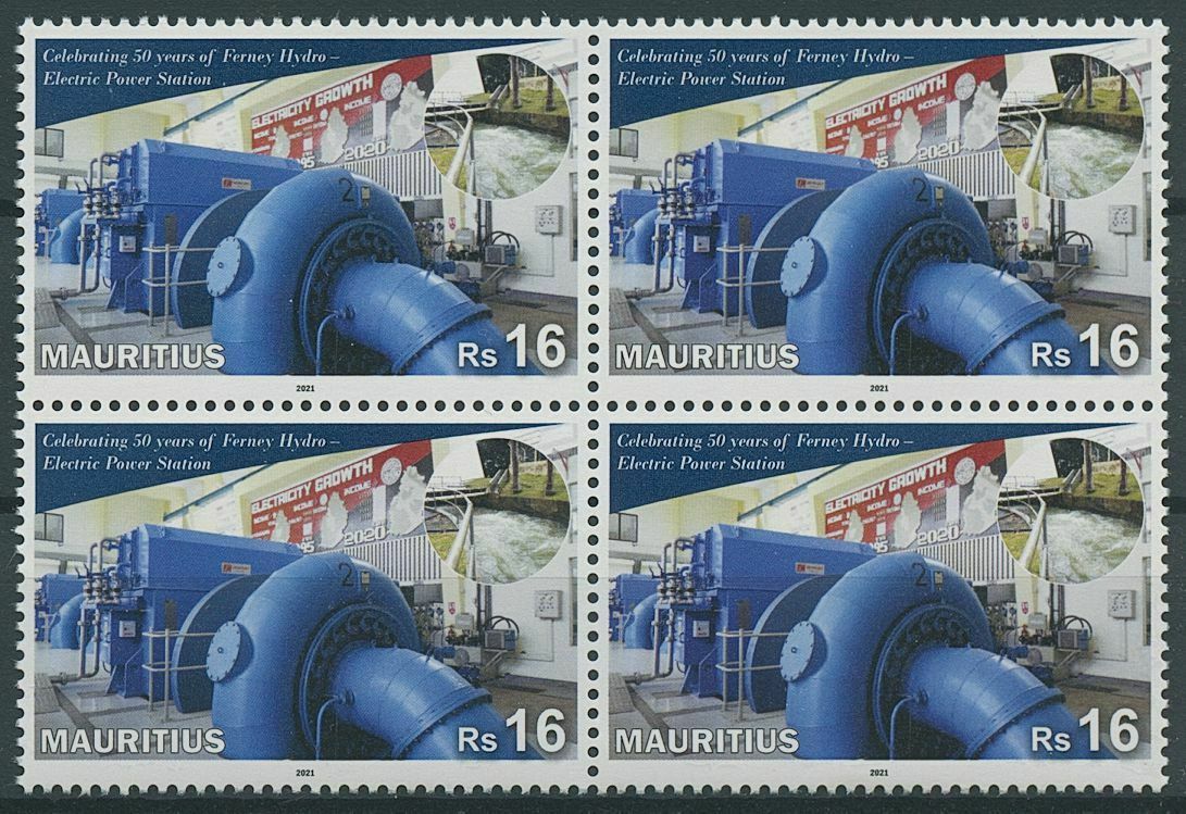 Mauritius 2021 MNH Stamps Ferney Hydro Electric Power Station 50 Years 4v Block