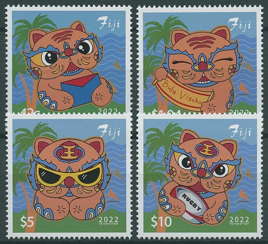 Fiji 2022 MNH Year of Tiger Stamps Chinese Lunar New Year 4v Set