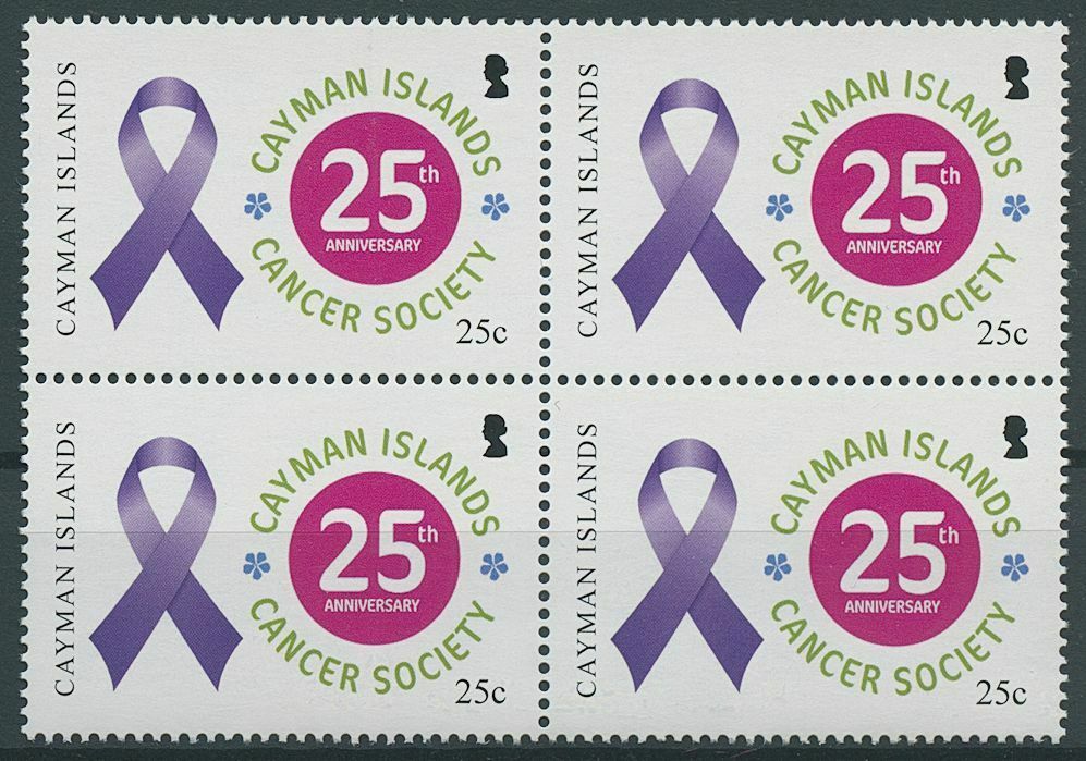 Cayman Islands 2021 MNH Medical Stamps Cancer Society 25th Anniv 4v Block