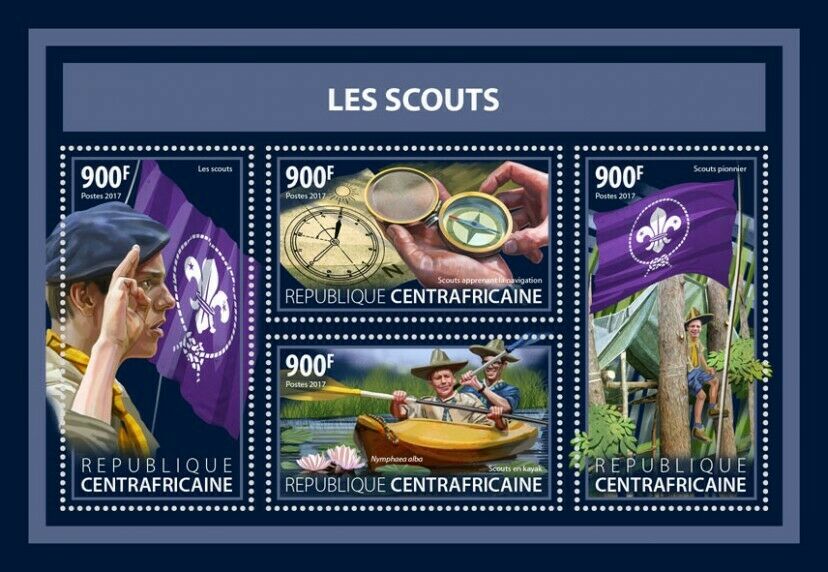 Central African Rep 2017 MNH Scouting Stamps Boy Scouts 4v M/S