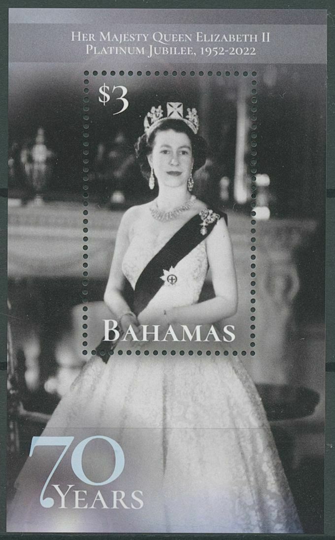 Bahamas 2022 MNH Royalty Stamps Queen Elizabeth II Platinum Jubilee 1v M/S