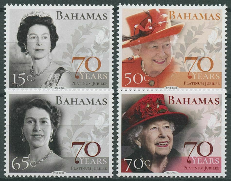 Bahamas 2022 MNH Royalty Stamps Queen Elizabeth II Platinum Jubilee 4v Set