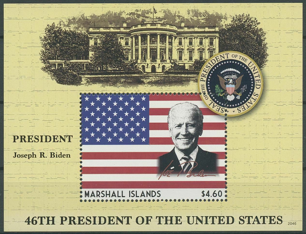 Marshall Islands 2020 MNH Joe Biden Stamps 46th US Presidents People 1v SMALL SS