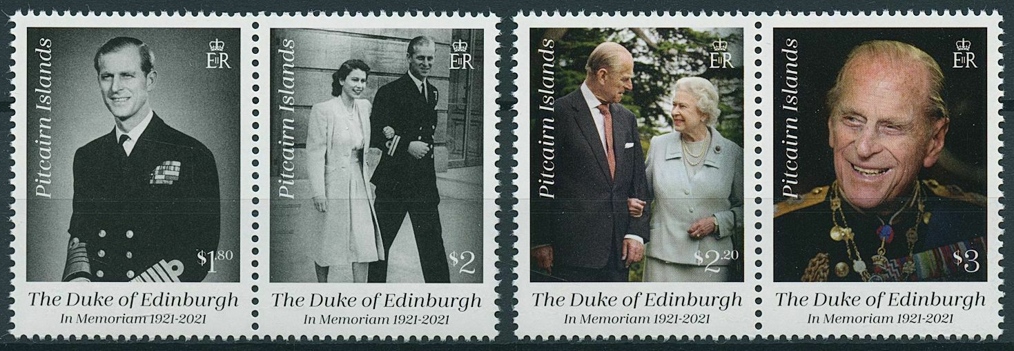 Pitcairn Islands 2021 MNH Royalty Stamps Prince Philip Memorial 4v Set in Pairs