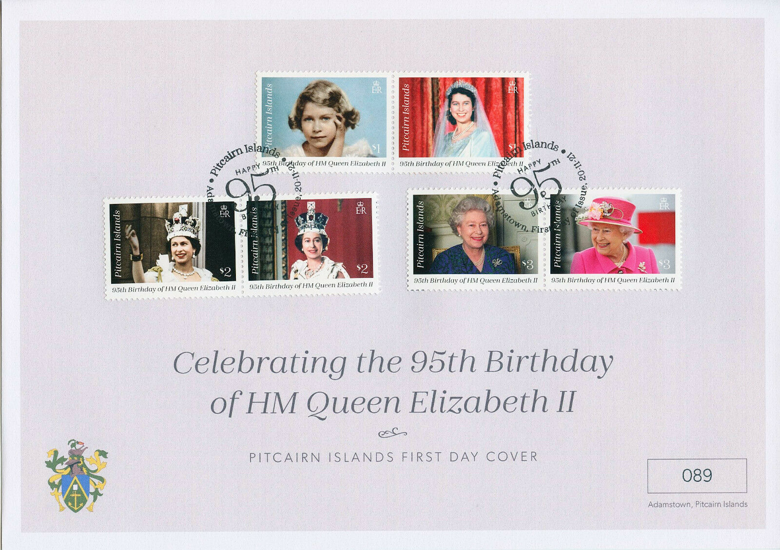 Pitcairn Islands 2021 FDC Royalty Stamps Queen Elizabeth II 95th 6v Set in Pairs