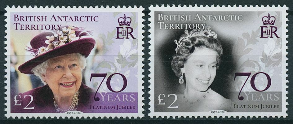 BAT 2022 MNH Royalty Stamps Queen Elizabeth II Platinum Jubilee 2v Set