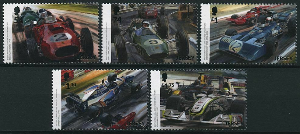 Jersey 2021 MNH F1 Stamps Formula One Cars Part I British Champions 5v Set