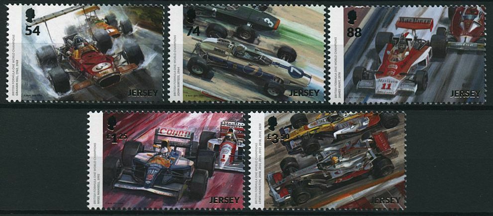 Jersey 2021 MNH F1 Stamps Formula One Cars Part II British Champions 5v Set