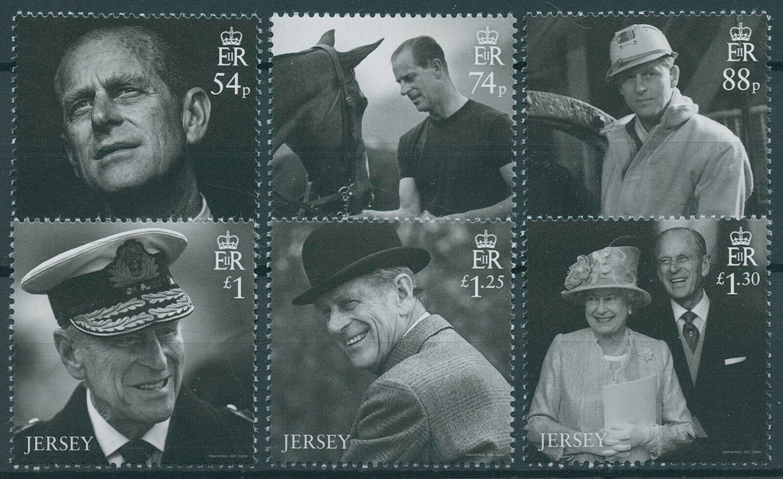 Jersey 2021 MNH Royalty Stamps Prince Philip Duke of Edinburgh 6v Set