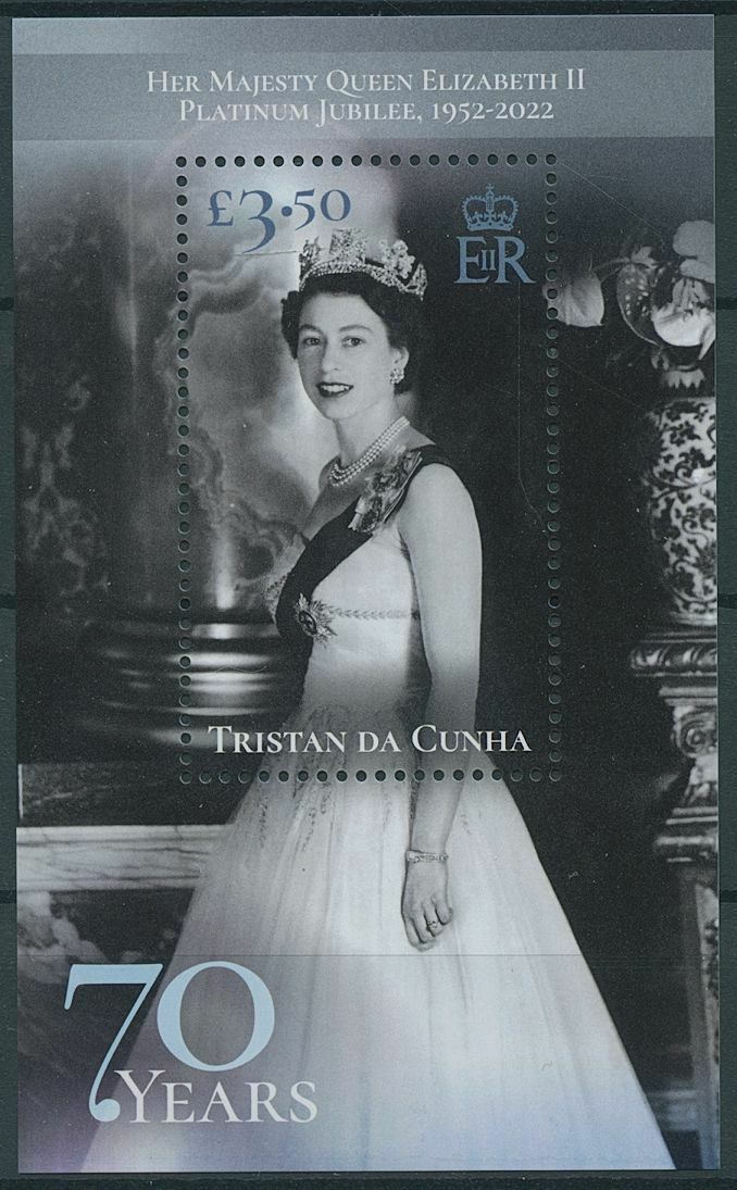 Tristan da Cunha 2022 MNH Royalty Stamps Queen Elizabeth II Platinum Jub 1v M/S