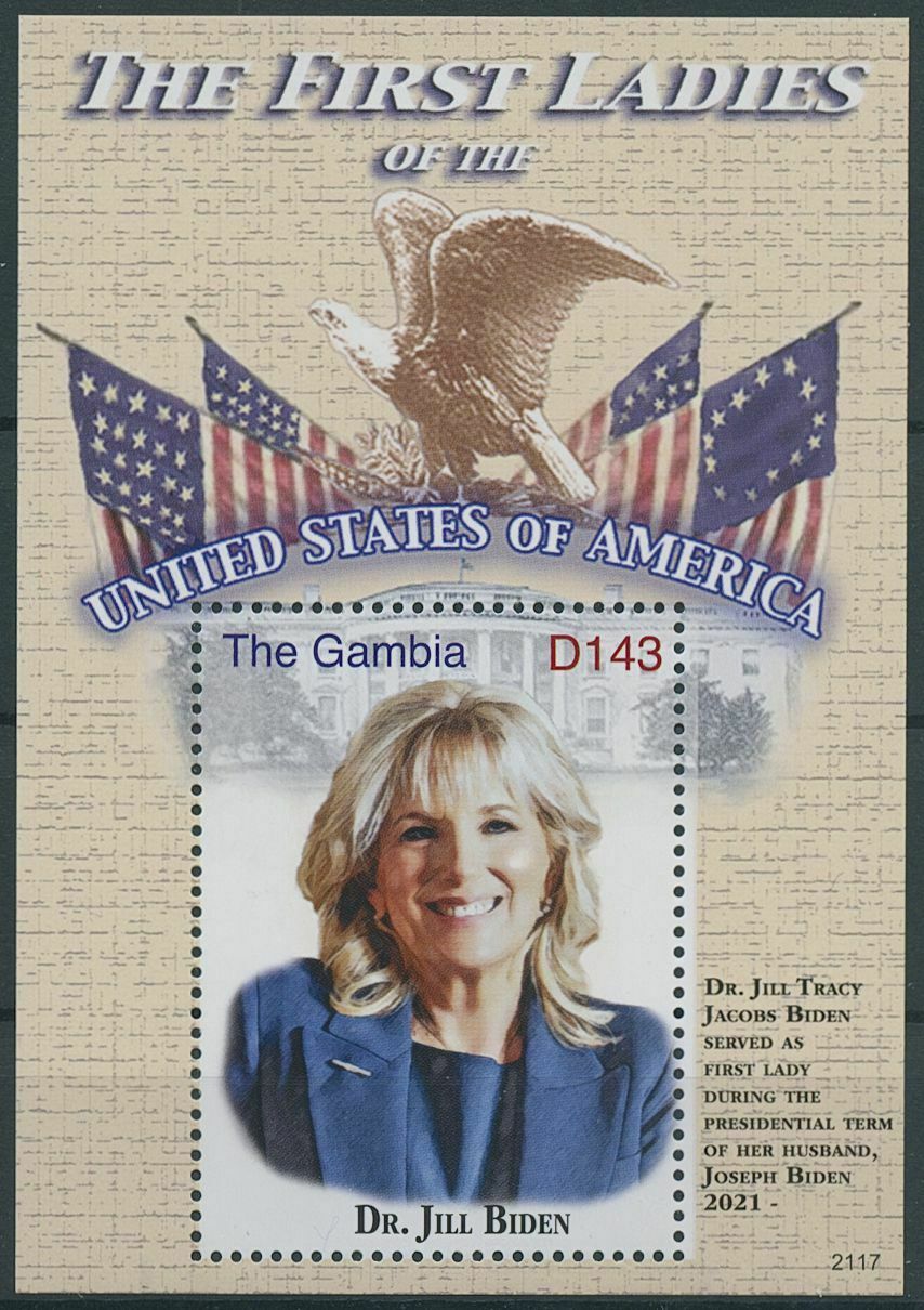 Gambia 2021 MNH US Presidents Stamps Jill Biden First Ladies USA People 1v S/S