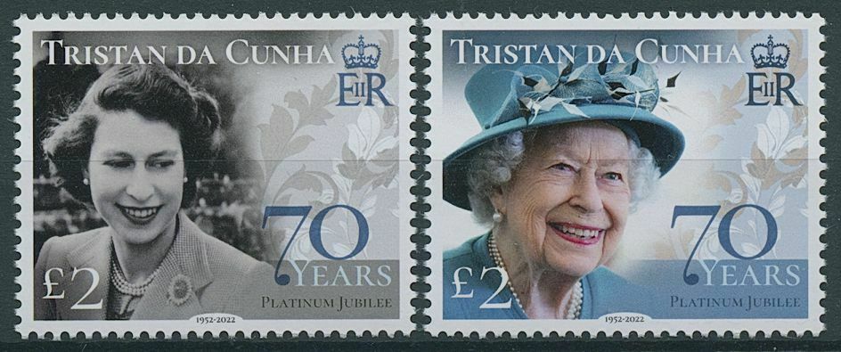 Tristan da Cunha 2022 MNH Royalty Stamps Queen Elizabeth II Platinum Jub 2v Set