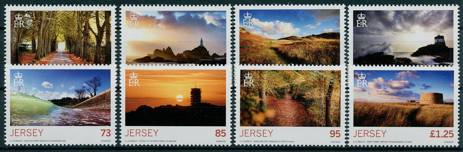Jersey 2015 MNH Landscapes Stamps Seasons Autumn Trees Architecture 8v Set