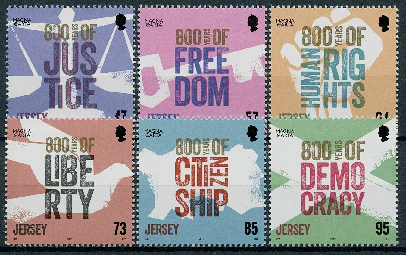 Jersey 2015 MNH Historical Events Stamps Magna Carta 800 Years Justice 6v Set