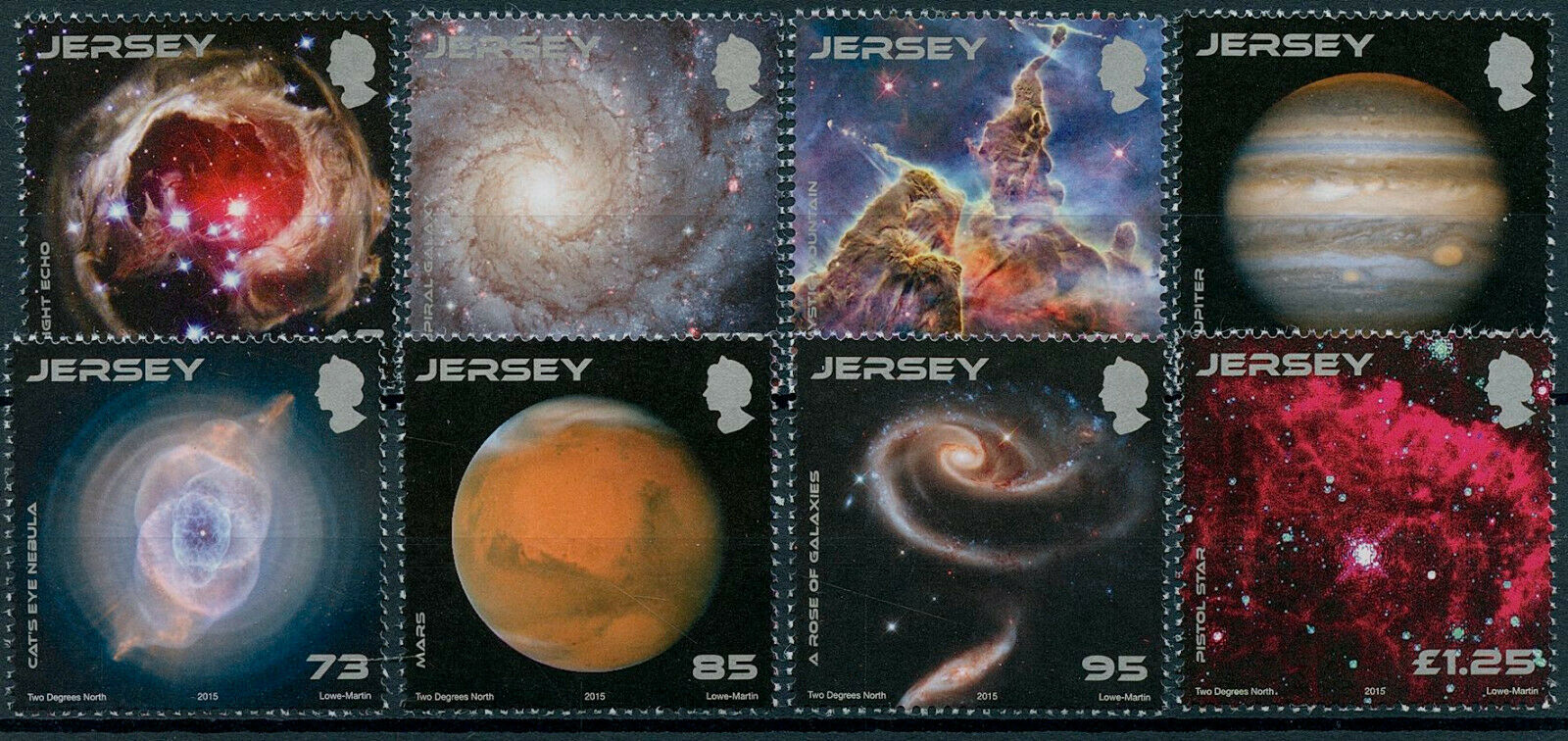 Jersey 2015 MNH Space Stamps Launch Hubble Telescope Planets Astronomy 8v Set