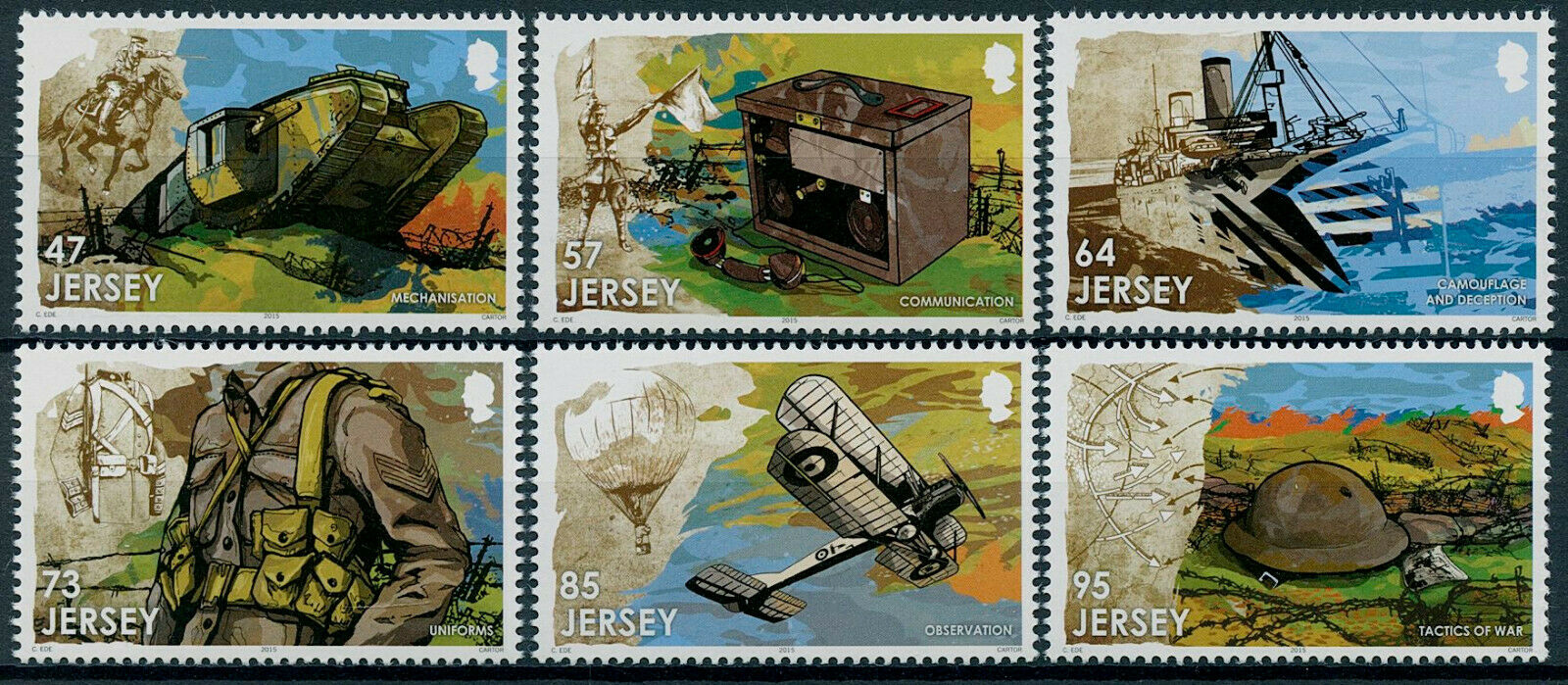 Jersey 2015 MNH Military Stamps WWI WW1 Great War Centenary Change 6v Set
